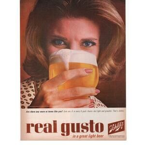 Schlitz Beer Advertisement 1964 Milwaukee Wisconsin Real Gusto Breweriana Vtg